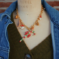 One-of-a-Kind Candy Cane Charm Necklace