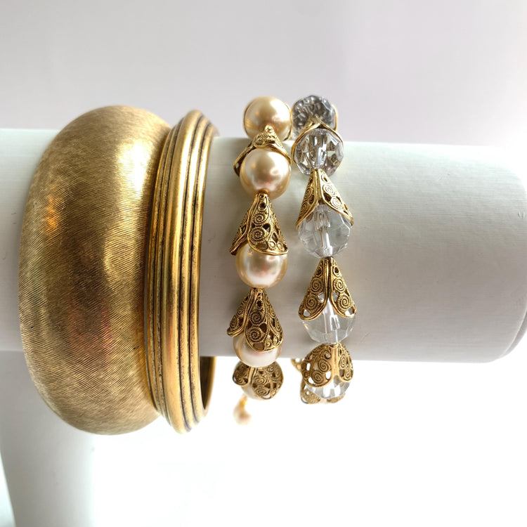 Classic Filigree Bead Cap Bracelet - Color Options
