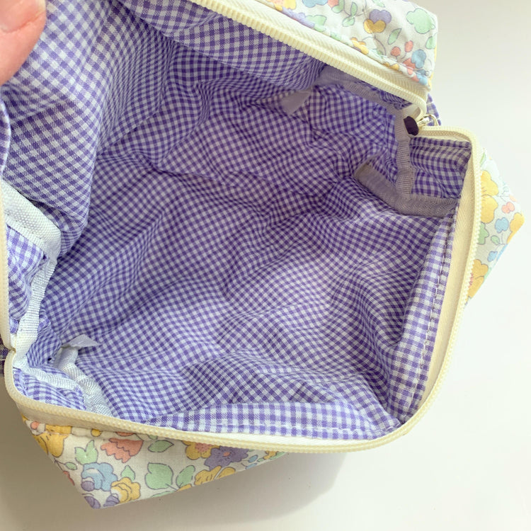 Butterfly Embellished Quilted Makeup Bag - One-of-a-Kind