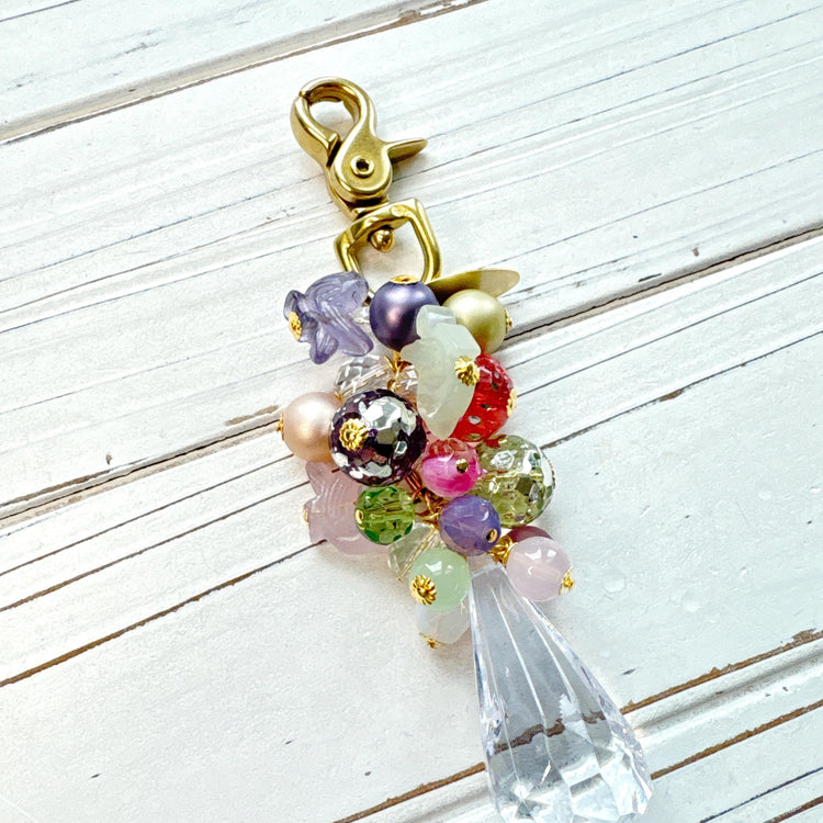 Pastel Bird Beaded Bag Charm