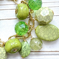 Lenora Dame Twist of Lime Green Charm Bracelet