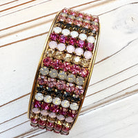 Lenora Dame Rhinestone Cuff Bracelet - Choice of 3 Colors