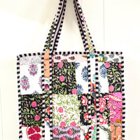 Lenora Dame Quilted Patchwork Tote Bag-Large
