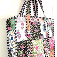 Lenora Dame Quilted Patchwork Tote Bag-Large