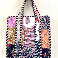 Lenora Dame Quilted Patchwork Tote Bag- Small