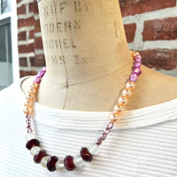 Lenora Dame Color Block Necklace in Lilac