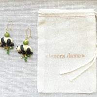 Lenora Dame Mini Panda Earrings