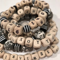 Lenora Dame 5-Piece Numbers + Letters Stretch Bracelet Set
