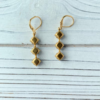 Lenora Dame Vintage Dreamy Blue Givre Glass Drop Earrings