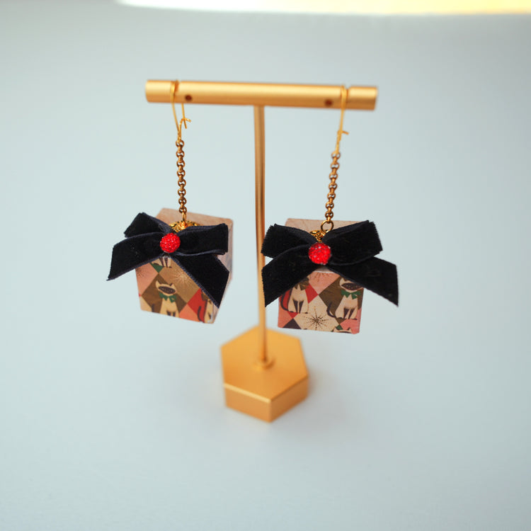 One-of-a-Kind Christmas Present Earrings - Large
