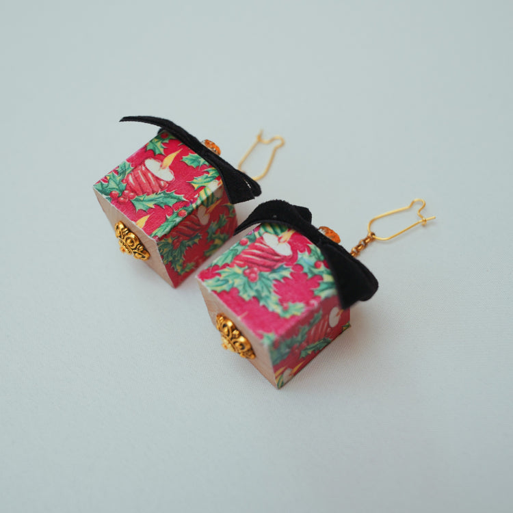 One-of-a-Kind Christmas Present Earrings - Large