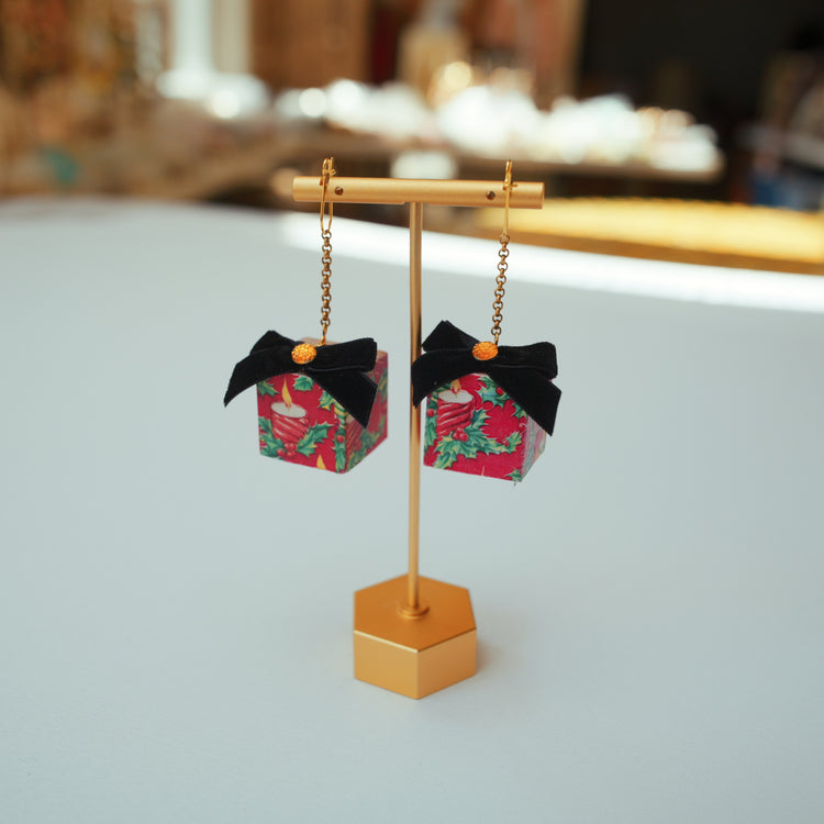 One-of-a-Kind Christmas Present Earrings - Large