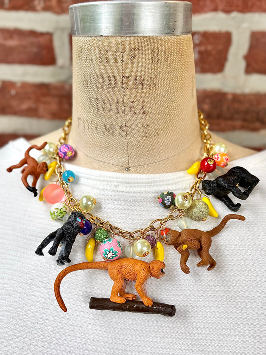 Go Bananas Monkey Necklace