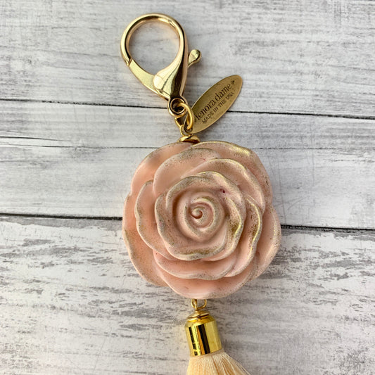 Swan Lake Floral Tassel Purse Charm