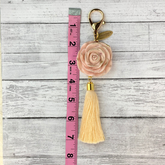 Swan Lake Floral Tassel Purse Charm