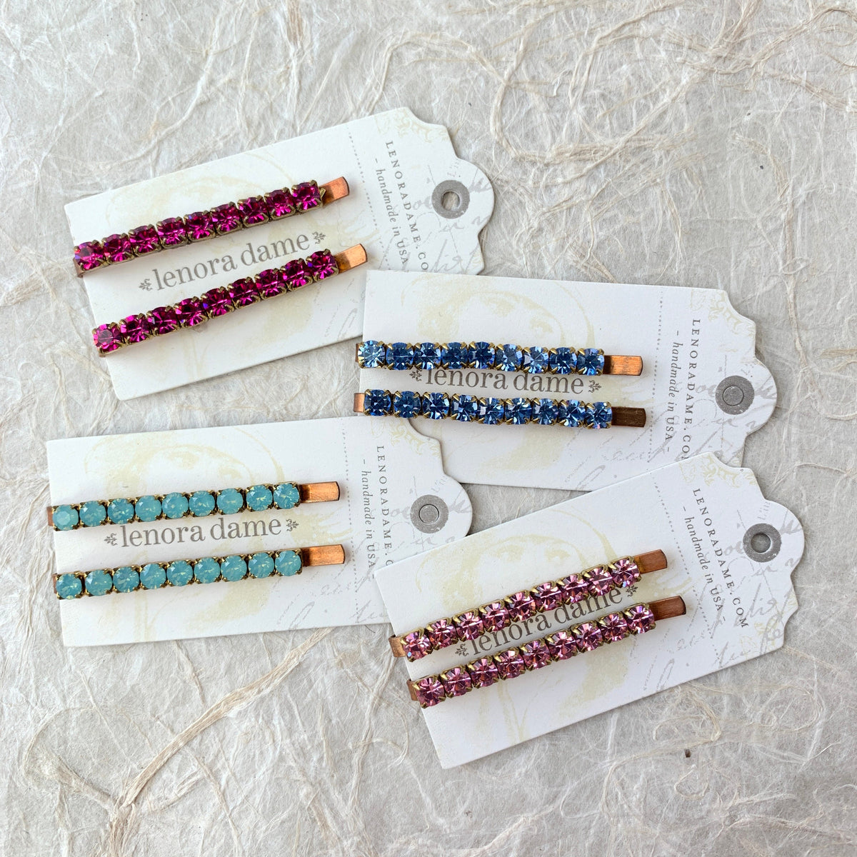 Classic Rhinestone Bobby Pin Set - Choice of Rhinestone Color