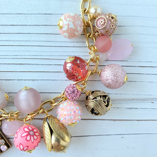 Peony Pink Charm Necklace