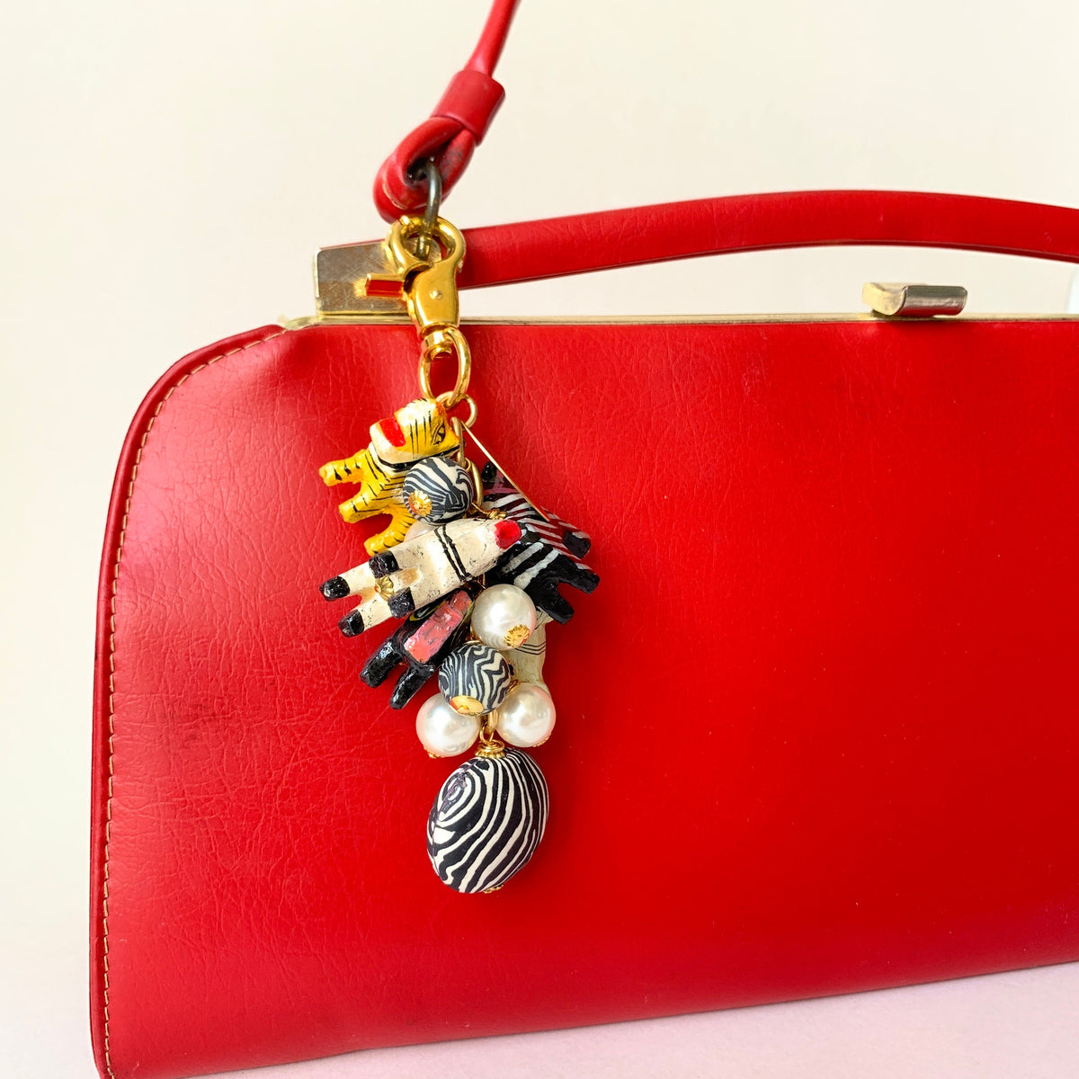 Wood Safari Animal Purse Charm