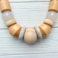 Pearl & Wood Queen Mum Necklace