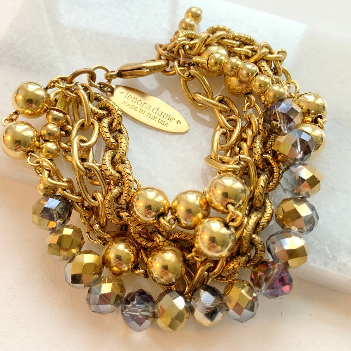 Lenora Dame Multistrand Golden Chain Bracelet