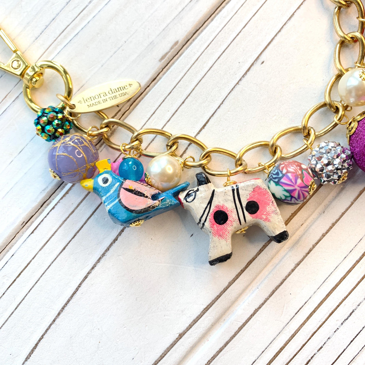 Colorful Animal Beaded Bag Chain