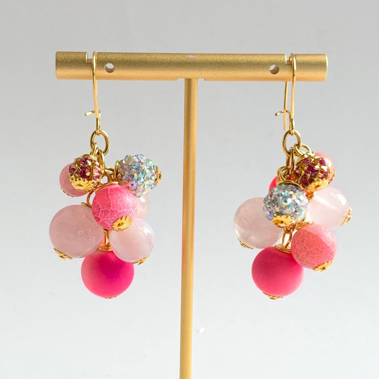 Colorful Beaded Dangle Earrings - 2 Color Options