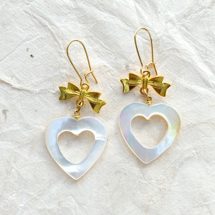 Dangling heart earrings. Cute earrings for women.