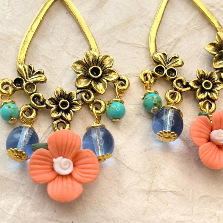 Coral Chandelier Earrings
