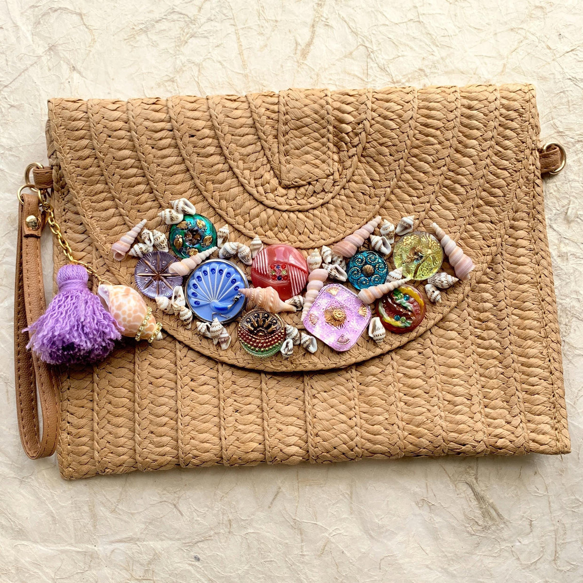 Treasure Chest Straw Clutch Bag - One-of-a-Kind
