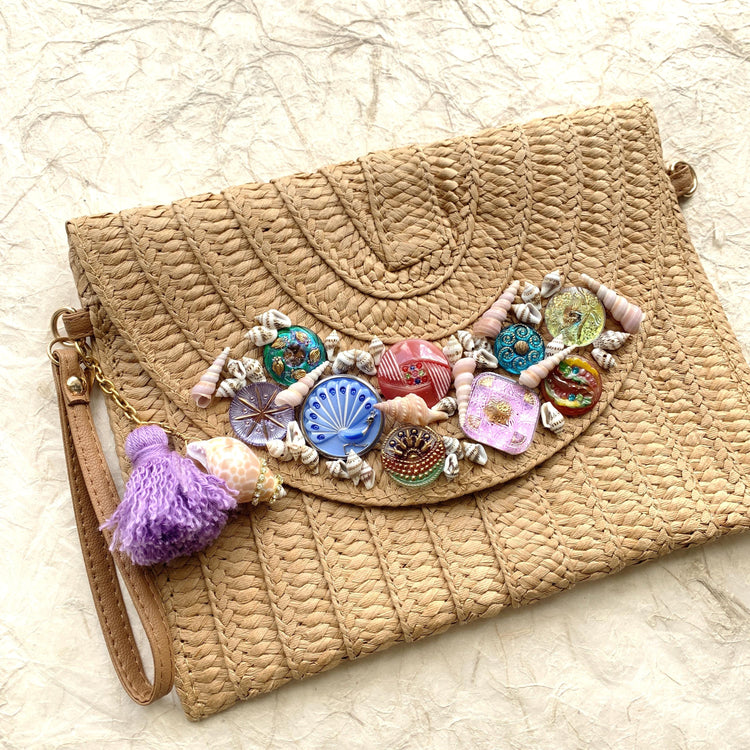 Treasure Chest Straw Clutch Bag - One-of-a-Kind