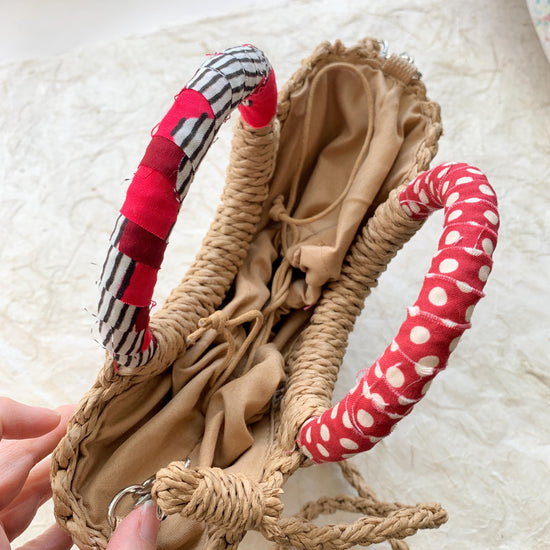 Flower Power Woven Straw Handbag - One-of-a-Kind