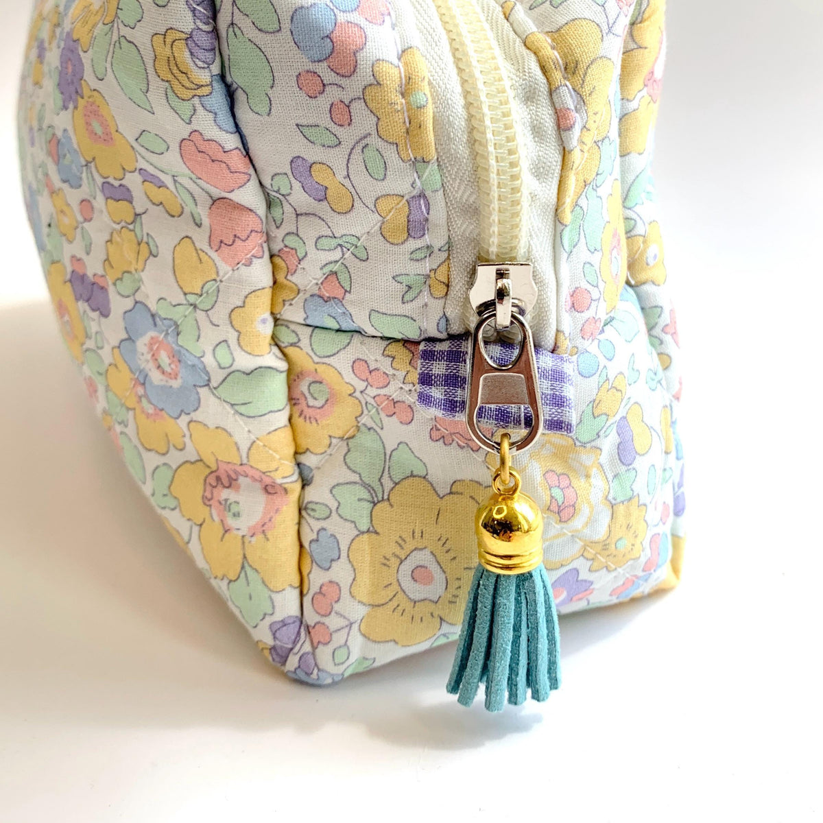 Butterfly Embellished Quilted Makeup Bag - One-of-a-Kind