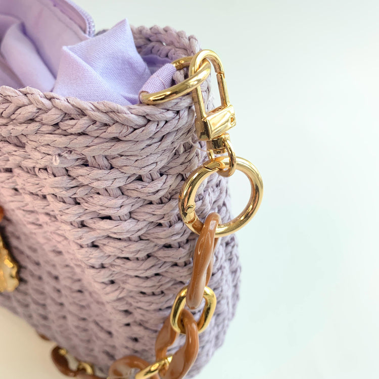 The Poppy Woven Shoulder Bag with Chain Strap - One-of-a-Kind