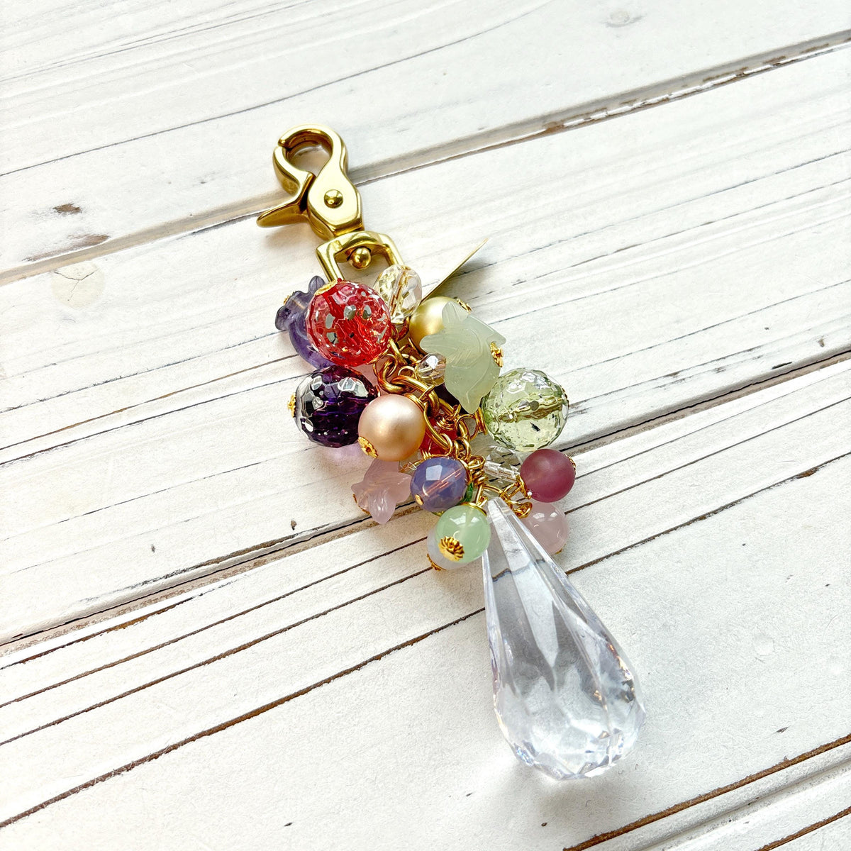 Pastel Bird Beaded Bag Charm