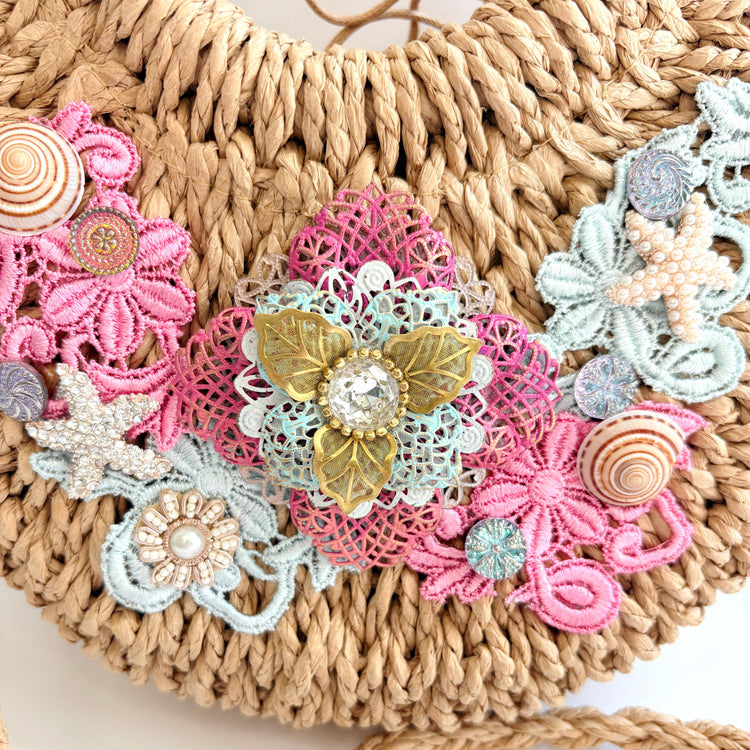Star Fish Woven Straw Handbag - One-of-a-Kind