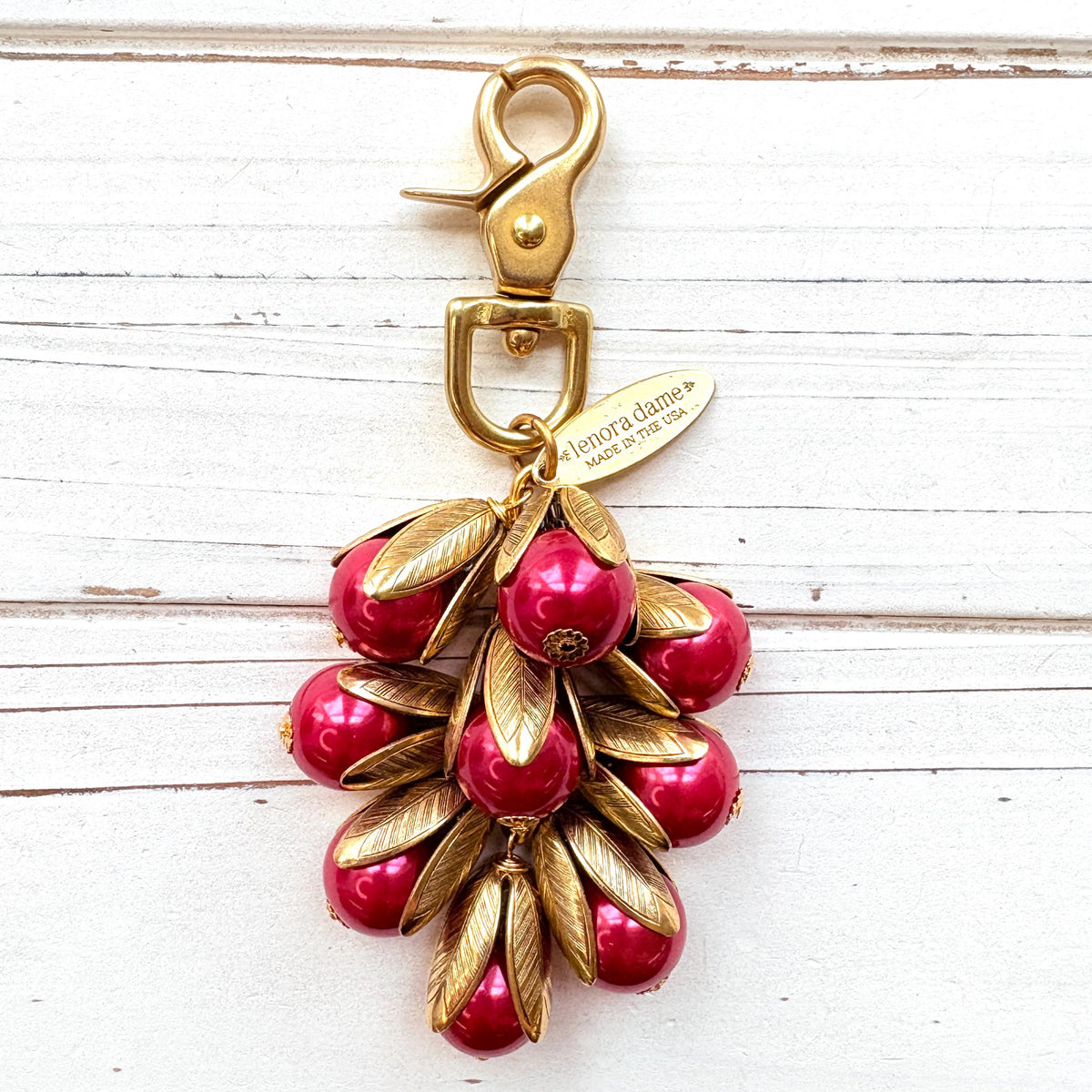 Classic Colorful Pearl Bead Cap Bag Charms - Choice of Colors