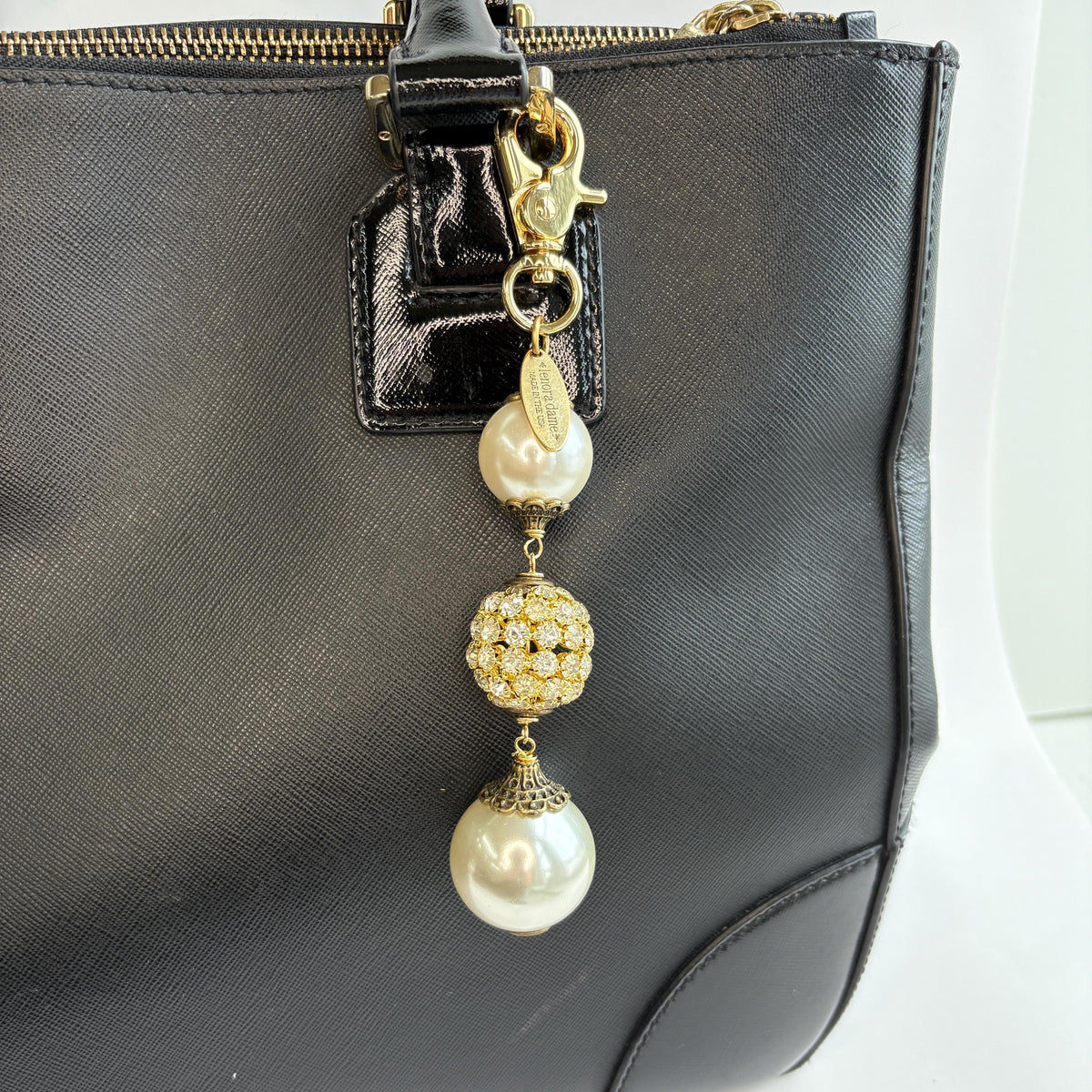 Lenora Dame Pearls and Bling Purse Charm