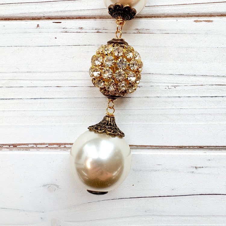 Lenora Dame Pearls and Bling Purse Charm