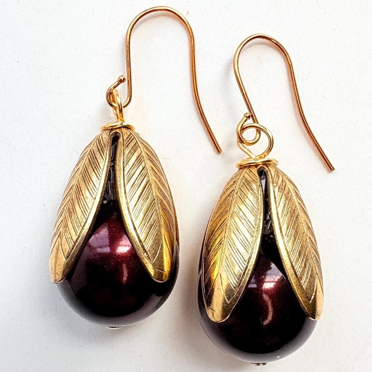 Lenora Dame Colorful Bead Cap Earrings - 4 Color Options