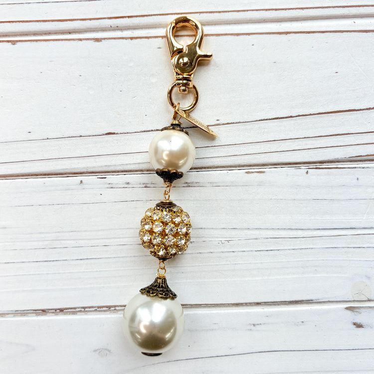 Lenora Dame Pearls and Bling Purse Charm