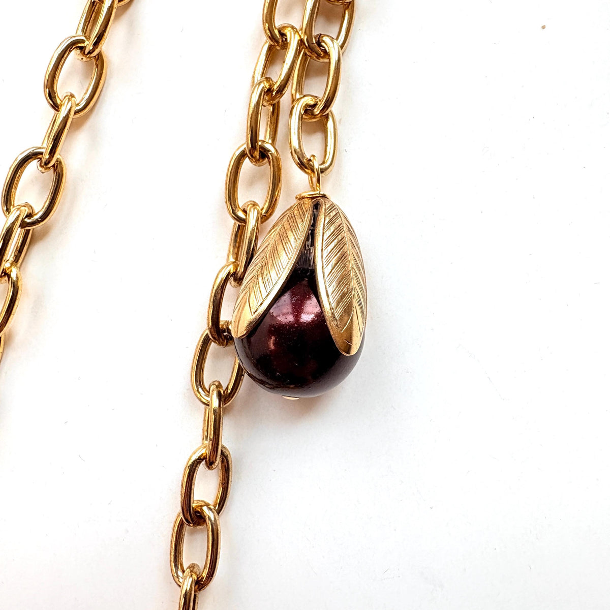 Lenora Dame Colorful Classic Pearl Bead Cap Charm Necklace - 4 Color Options
