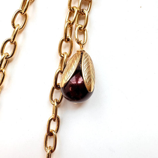 Lenora Dame Colorful Classic Pearl Bead Cap Charm Necklace - 4 Color Options
