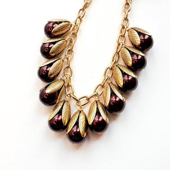 Lenora Dame Colorful Classic Pearl Bead Cap Charm Necklace - 4 Color Options