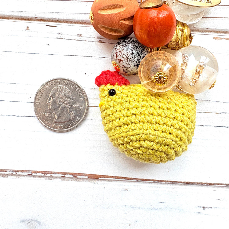 NEW Lenora Dame Crocheted Chicken Bag Charms - 4 Color Options