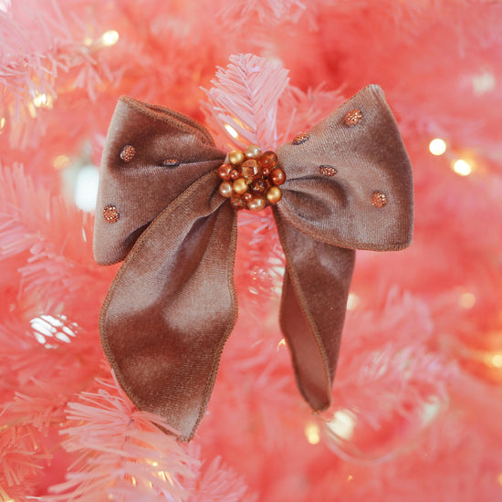 Lenora Dame One-of-a-Kind Christmas Morning Light Brown Hair Bow