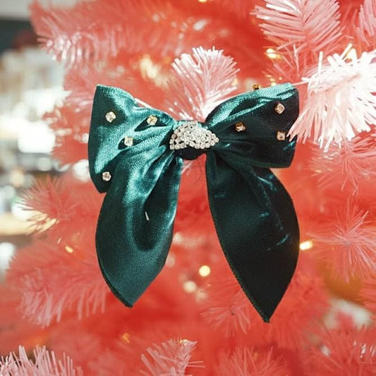 Lenora Dame Christmas Morning Emerald Green Hair Bow