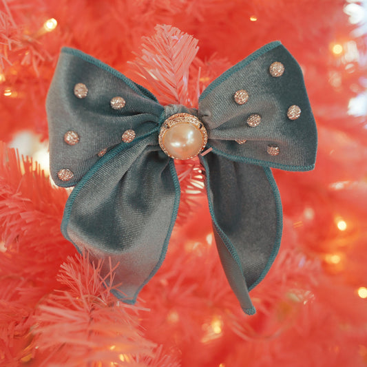 Lenora Dame Christmas Morning Tiffany Blue Hair Bow