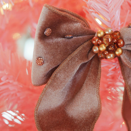 Lenora Dame One-of-a-Kind Christmas Morning Light Brown Hair Bow