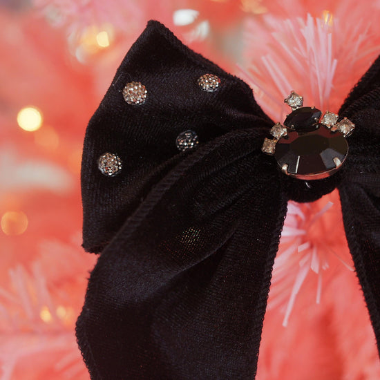 Lenora Dame One-of-a-Kind Christmas Morning Black Hair Bow