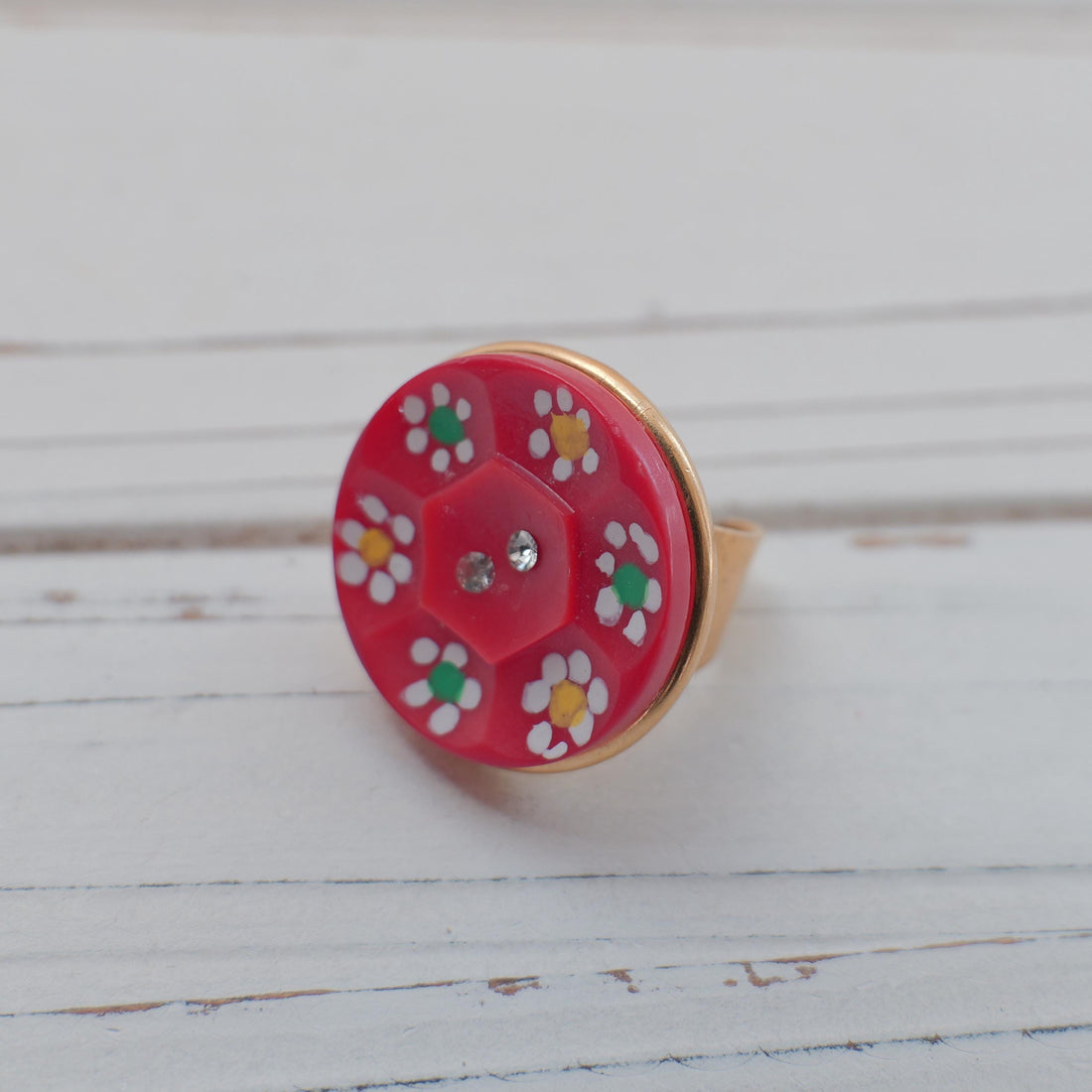 Lenora Dame One-of-a-Kind Vintage Button Ring